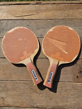 Lot Of 2 Vintage Wooden Sportcraft Table Tennis Ping Pong Rackets